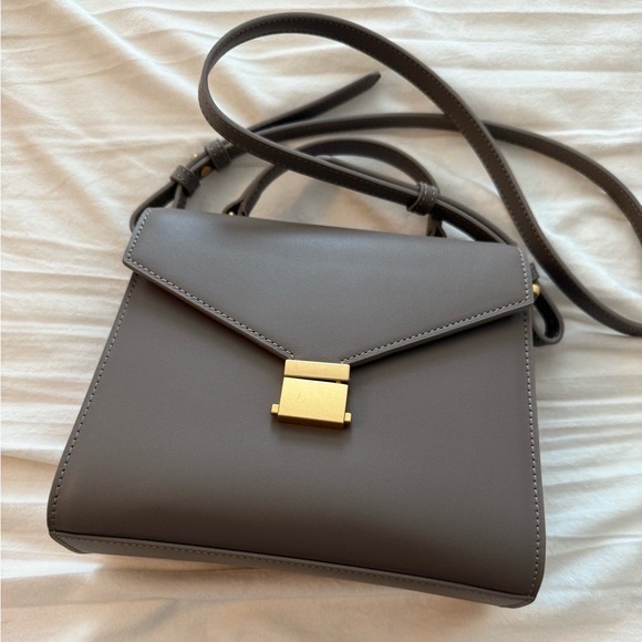 Quince Handbags - Quince- worn once. Elegant Gray Leather Crossbody Bag